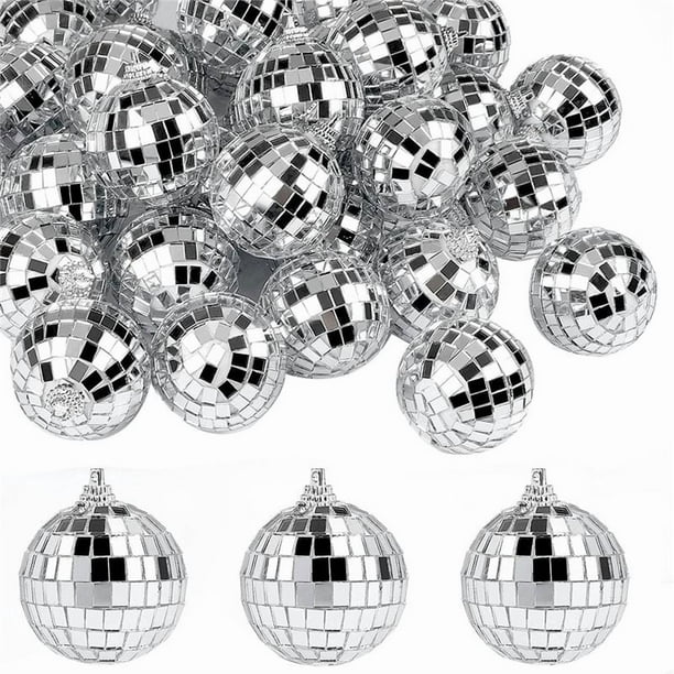 30 PCS Bolas de Espejo de Discoteca 2 Pulgadas Bola de Espejo Reflectante Bola Colgante para el áRbol de Navidad Fiesta Decoraciones para el Hogar
