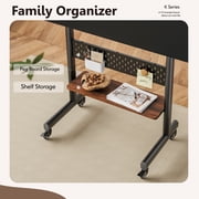 FITUEYES Rolling TV Stand for 40-85 inch Large LCD/LED TVs, Height Adjustable and with One Shelf