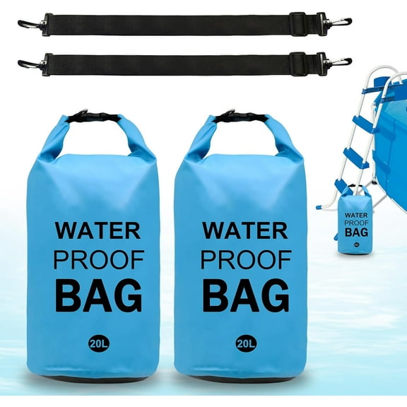 2 Pcs Universal Pool Ladder Step Weights, 20L 500D PVC Heavy-Duty Waterproof Pool Step Weights for Above Ground Pools, in-Ground Pool Steps, Easy&Quick Fill Sand