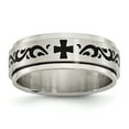 thumbnail image 1 of Stainless Steel Rotating 8mm Wedding Band Ring Man Religious Designed  For Dad Mens  For Him, 1 of 11