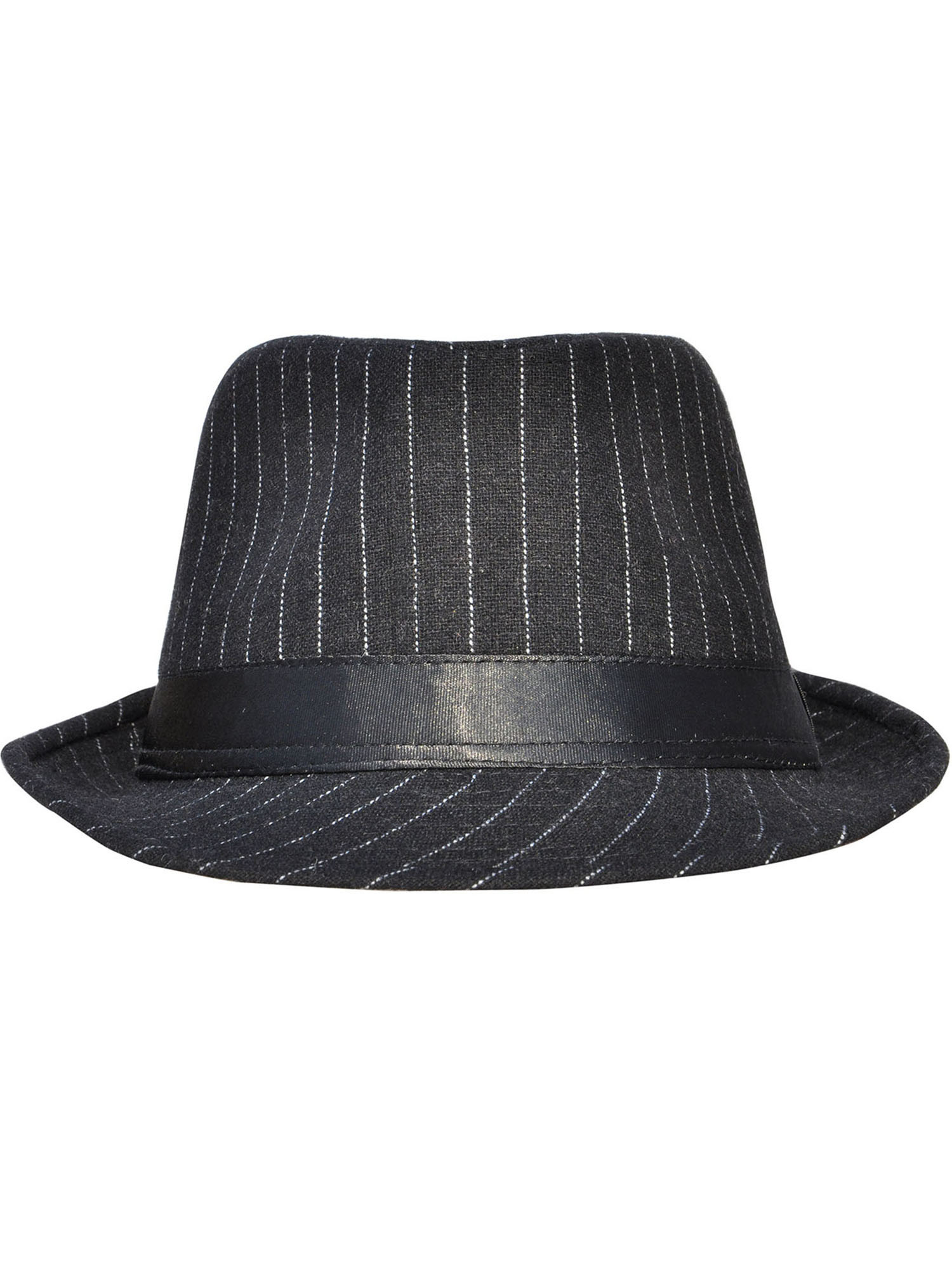 Mens Cool Fedora Trilby Hat Pinstripe with Black Band - image 2 of 4