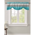 thumbnail image 2 of Tie Up Valance Curtain for Kitchen,Country Wood Board Gray Urquoise Rod Pocket Short Curtains Adjustable Tie-Up Shade Valances,Vintage Gradient Plank Window Treatment for Bathroom Living Room Bedroom, 2 of 8
