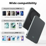Portable Charger, 5000mAh Power Bank for iPhone, 20W PD Fast Charging, Ultral Slim Wireless Battery Pack Compatible with 17 16 15 14 13 12, Perfect Gift for Family, Black