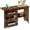 Rustic Brown, variant on SPECSTAR Folding Sewing Craft Table, Rolling Sewing Machine Desk with Storage Shelves, Sewing Cabinet with Lift for Small Spaces, White