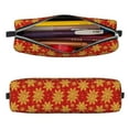 thumbnail image 2 of Cauagu Christmas With Gold Snowflakes Print Leather Pencil Pen Case - Stationery Bag Portable Stationery Bag Big Capacity Pencil Pouch Cosmetic Organizer Bag for Men & Women, 2 of 7