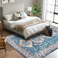 thumbnail image 5 of CAROMIO Area Rug Oriental Area Rug Medallion Indoor Area Rug Washable Rug Boho Vintage Tribal Area Rugs, 4' x 6' Blue, 5 of 5