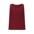 thumbnail image 3 of YFNNUP Men Cotton Linen Tanks V Neck Button Sleeveless Henley Shirts Basic Solid Color Tank Tops Summer Beach Vacation Muscle Vests, 3 of 6