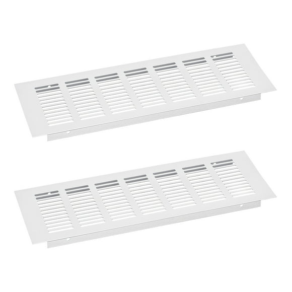 Unique Bargains Air Vents Cover, 2Pcs 300 x 100mm Aluminum Alloy Mesh Air Return Vent Cover, Louvered Ventilation Grille (Silver)