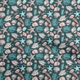 thumbnail image 1 of oneOone Cotton Silk Teal Green Fabric Sea Shells Pattern Sewing Material Print Fabric By The Yard 42 Inch Wide, 1 of 1