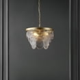 thumbnail image 2 of SAFAVIEH Chrys 3-Light Glam Gold Iron Glass Chandelier, 2 of 8