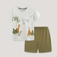 thumbnail image 2 of ZPWKLM Summer Soft Outfit Cartoon Print Short Sleeve Top Blouse With Solid Shorts For Toddler Casual Two Piece Soft Sport T Shirt Suit Set For Kids Boys size 5-6, 2 of 6
