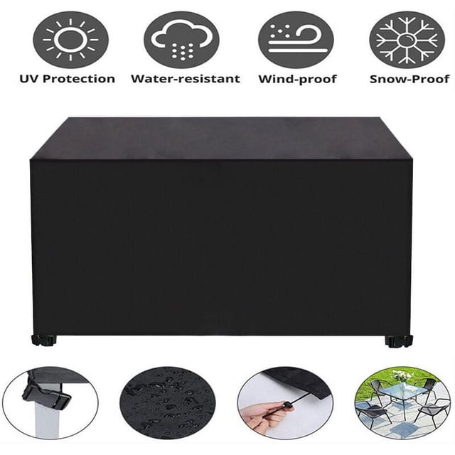 Rectangle Patio Table Garden Furniture Covers, Oxford Fabric Waterproof Protection for All Seasons, Windproof & Tear Resistance, Durable Material Patio Furniture Cover, 180 x 120