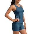 thumbnail image 5 of Gamivast Tankini Swimsuits for Women 2 Piece Racerback Tank Top with Boy Shorts Tummy Control Modest Coverage Athletic Swimming Summer Vacation Wear Outfits, 5 of 9