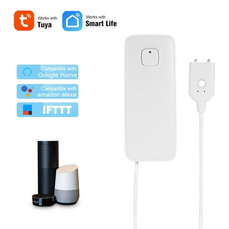 

WIFI Water Leak Sensor Water Leakage Intrusion Detector Alert Water Level Overflow Alarm Tuya Smart Life App Remote Control Compatible with Home for Home House