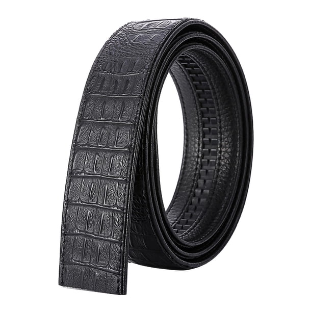 Cinturón de lujo para hombre con hebilla automática, correa de trinquete de cuero negro y marrón para vaqueros Tipo D Negro