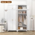 thumbnail image 6 of Polup 86" H Adult Steel Wardrobe Closet, Modern Sturdy White Armoire Cabinet with Hanging Rod & Shelves for Adult Bedroom, 6 of 10