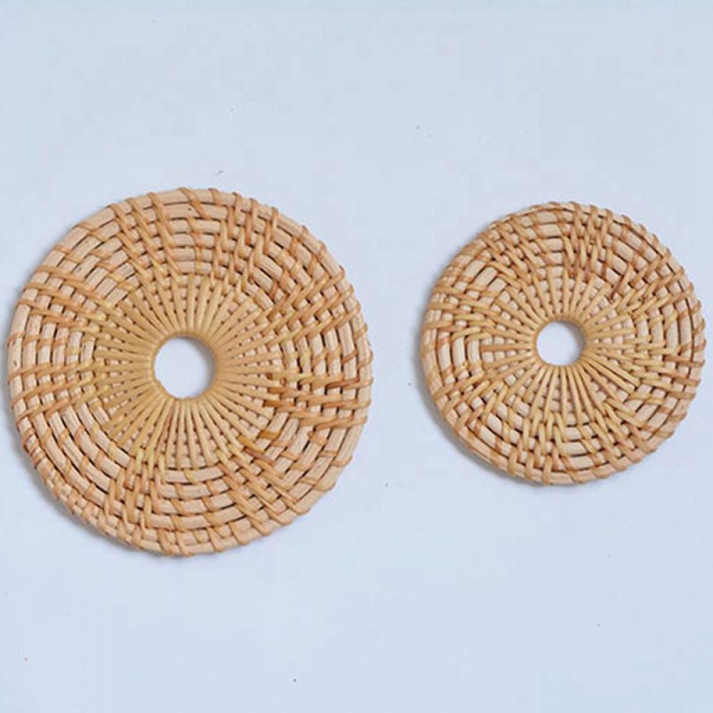 Handwoven Rattan Coasters, Table Woven Trivet for Hot Dishes Plates Cup as A Gift for Family Friends Colleague Housewarming Birthday Christmas Holiday Party - image 4 of 7