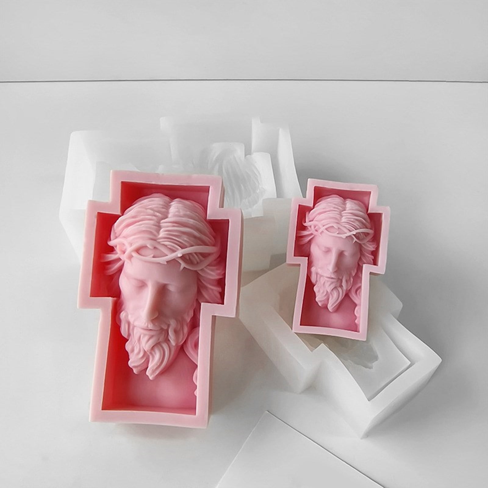 Flexible Silicone Mold Handmade Mould Epoxy Resin Moulds Church Prayer Crosses Sculpture Shaped Molds Decors
