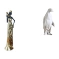 thumbnail image 1 of Figura de mujer africana,Estatua de dama tribal africana hecha a mano en una cafetería.,Escultura de pingüino,Escultura de pingüino para decoración nórdica del hogar,Adorno de mesa con, 1 of 8
