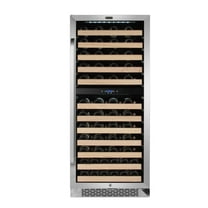 Whynter 92 Bottle 12 Shelf Dual Zone Wine Refrigerator, Stainless Steel