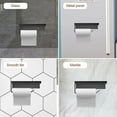 thumbnail image 4 of Elegante soporte para papel higiénico a prueba de óxido, estante de almacenamiento para teléfono móvil de material de aluminio, estante de almacenamiento grande de diseño moderno para baño (negro), 4 of 5