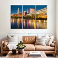 thumbnail image 2 of Elephant Stock Cleveland Downtown Wall Art - Horizontal Multi Panel Canvas - Living Room Wall Decor - Places Multi Panel - Blue And Orange Decor - 65" x 42", 2 of 8