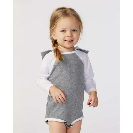 

Rabbit Skins Fine Jersey Infant Character Hooded Long Sleeve Bodysuit with Ears