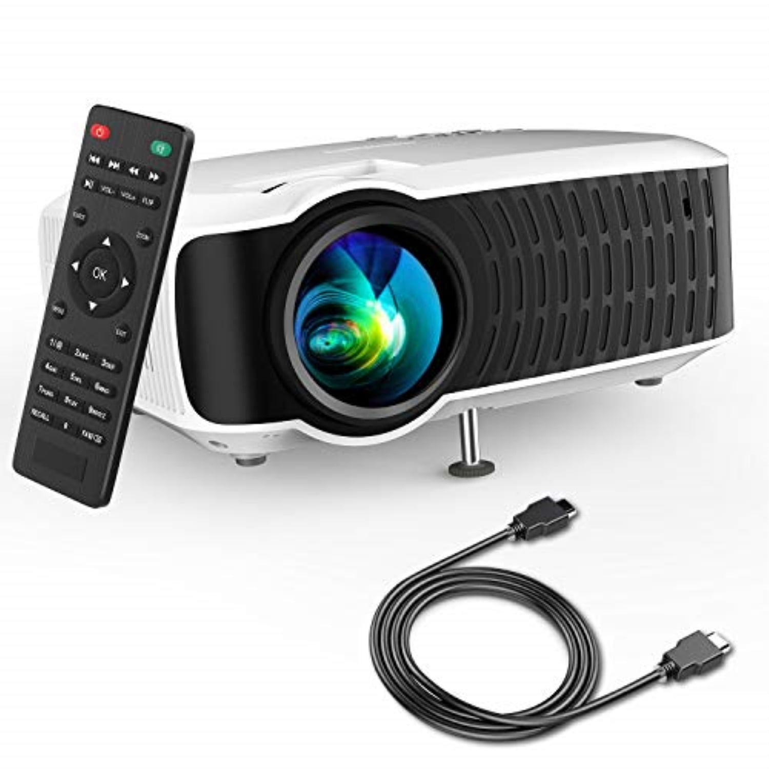 dbpower video projector, 120 ansi 3400l 1080p full hd led