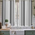 thumbnail image 2 of Grey Stripe Kitchen Curtains, Farmhouse Minimalist Striped Light Filtering Window Curtain Panels, 2Pcs Rod Pocket Window Treatments Set for Living Room Bathroom Bedroom 42x63 Inches, 2 of 9