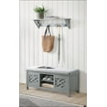 thumbnail image 3 of Alaterre Coventry 36"W Coat Hook with Storage Bench Hall Tree Set, Gray, 3 of 10