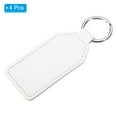 thumbnail image 3 of Uxcell Leather Keychain Blanks, 4 Pack PU Leather Key Fob with Key Rings, White, 3 of 6