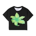 thumbnail image 3 of Womens Y2K Graphic Crop Tees Summer Floral Print Tops Vintage Aesthetic Print Summer Crop T-shirt Tops (Black XL), 3 of 3