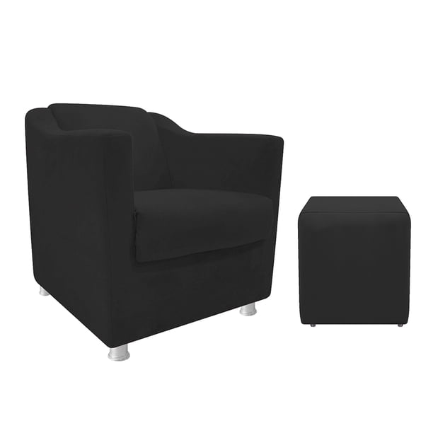 Set de puff y sillón Tilla - Negro WEIK Tilla