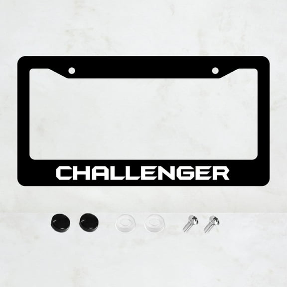 Challenger License Plate Prame Aluminium Rust-Proof Auto Parts License Plate Decorative Screws Fit Standard 2 Holes 1 U.S. License Plate, 12.2x 6.3 Inch