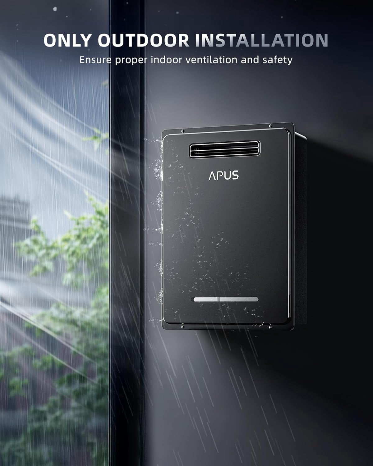 190000BTU Outdoor Tankless Water Heater,with WiFi & Remote Control,High Efficiency for Supports 5 Outlets