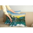 thumbnail image 2 of Ambesonne Nature Throw Pillow Cover 2 Pack, Sunrise at Lake, 24", Blue Green, 2 of 7