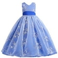 thumbnail image 2 of EGNMCR Vêtements pour Bébé Fille Robe Enfants Robe Sans Manches Princesse Nœud Papillon Dentelle Fleurs Robe en Tulle Robe Capitonnée, 2 of 9