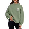 thumbnail image 5 of VBVC Women's Custom Personalized Mock Neck Sweatshirt , Ladies' Lightweight Casual Pullover Top , Soft Stretchy Hoodie For Women, Army Green , S-5XL, 5 of 8