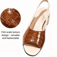 thumbnail image 3 of CHICVOMEY Dressy Peep Toe Sandals for Womens Low Chunky Heel with Faux Leather Toe Slingback Wedding Party Casual Slip On Shoes, 3 of 8
