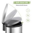 thumbnail image 3 of STRELECT Stainless Steel 50L/13 Gallon Step Trash Can, Kitchen Garbage Can with Lid, Foot Pedal and Removable Inner Bucket, Semi-Round, 3 of 7
