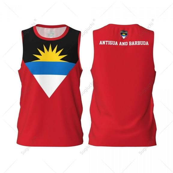 Antigua And Barbuda Flag Men Basketball Sports Jersey Fitness Multifunction Sleeveless tshirt Exclusive Custom Name Nunber