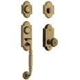 thumbnail image 1 of Baldwin 853650502ENT Ashton Single Cylinder Solid Brass Sectional Handleset, Satin Brass & Black, 1 of 1