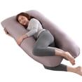 thumbnail image 1 of U-Shaped Pregnancy Pillow, Pure Cotton Maternity Pillow, Full Body Pregnant Women Pillow, Extra Comfort Oversize-57x 32 inches, Suitable For Back Sleeper/ Side Sleeper/ Stomach Sleeper, 1 of 5