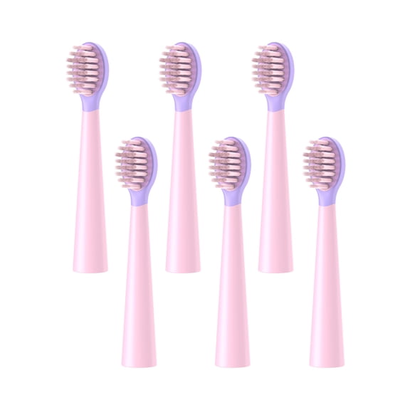 JTF J60 Kids Electric Toothbrush Replacement Brush Heads, Pack of 6, Pink