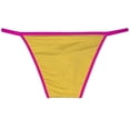 thumbnail image 2 of Men's Nylon Micro Bikini Briefs Breathable Checkered Spandex Underwear with Pouch Sensual Lingerie Tangas Fruit Yellow M, 2 of 3
