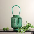 thumbnail image 3 of Kaemingk 20" Tropicalia Green Cabana Tiki Bar Votive Candle Holder Lantern, 3 of 3