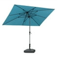 thumbnail image 5 of PURPLE LEAF 10' x 6.5' Rectangular Outdoor Table Umbrella with Crank and Tilt, Aluminum Frame Patio Market Sun Umbrella, 8 Sturdy Ribs, Turquoise Blue, 5 of 10