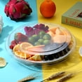 thumbnail image 3 of Scheam 10Pcs Round Plastic Veggie Tray with Lid Fruit Tray 6 Divided Compartment Container Food Serving Dip Platter Reusable Catering Trays for Veggie Fruit Snack Party and Buffet Trays（Clear）, 3 of 7