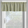 thumbnail image 4 of Ambesonne Geometric Valance & Curtain, Contemporary Grid Print, 55"x30", Mustard and Purpleblue, 4 of 7