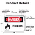 thumbnail image 2 of (2 Pack) Hydrogen OSHA Danger Sign 14 Inch X 10 Inch Indoor / Outdoor Rust-Free Aluminum Metal Signs for Workplace, Workshop, and Construction Site, Made in the USA, 2 of 8